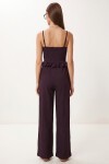 Volanlı Bluz Pantolon Krinkıl Takım MÜRDÜM LFW0025