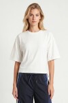 Yarasa Kollu Basic Modal T-shirt EKRU LUB0357