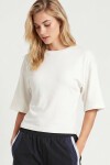 Yarasa Kollu Basic Modal T-shirt EKRU LUB0357