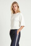 Yarasa Kollu Basic Modal T-shirt EKRU LUB0357