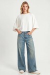 Yarasa Kollu Basic Örme Bluz EKRU LUB0369