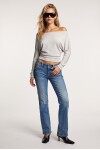 Açık Omuzlu Yumuşak Modal Bluz GRİ MELANJ LBY0017