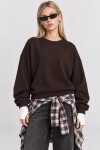 Basic Mevsimlik Modal Sweatshirt ACI KAHVE LEN0026