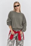Basic Mevsimlik Modal Sweatshirt HAKİ LEN0026
