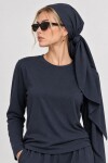 Beli Şallı Modal Bluz Pantolon Takım FÜME LBY0073