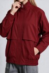 Dik Yaka Oversize Bomber Ceket BORDO LGX0018