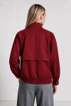 Dik Yaka Oversize Bomber Ceket BORDO LGX0018