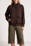 Dik Yaka Oversize Bomber Ceket KAHVERENGİ LGX0018