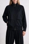 Dik Yaka Oversize Bomber Ceket SİYAH LGX0018