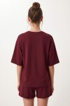 Modal Oversize T-shirt Şort Takım MÜRDÜM LUB0379