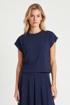 Modal Vatkalı T-shirt Etek Takım LACİVERT LNT0041