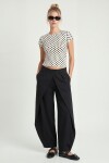 Puantiye Desenli Polyamid T-shirt BEYAZ LZV0083