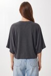 Yarasa Kollu Basic Örme Bluz ANTRASİT LUB0369