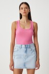 2li Fitilli Kalın Askılı Örme Atlet PEMBE LACİVERT LHJ0002