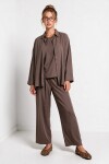 3’lü Gömlek Bluz Pantolon Gabardin Takım VİZON LBY0071