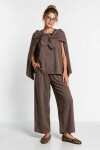 3’lü Gömlek Bluz Pantolon Gabardin Takım VİZON LBY0071