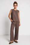 3’lü Gömlek Bluz Pantolon Gabardin Takım VİZON LBY0071