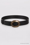 Antik Oval Tokalı Suni Deri Kemer SİYAH LKM0005