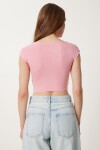 Basic Crop Örme Bluz PEMBE LZV0082
