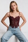 Dantelli Korse Bluz BORDO LCV0010