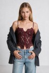 Dantelli Korse Bluz BORDO LCV0010
