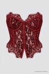 Dantelli Korse Bluz BORDO LCV0010