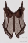 Dantelli Korse Bluz KAHVERENGİ LCV0010