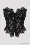 Dantelli Korse Bluz SİYAH LCV0010