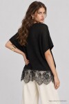 Dantelli Mevsimlik Oversize Triko Bluz 4421 SİYAH LKİ0074
