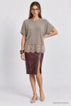 Dantelli Mevsimlik Oversize Triko Bluz 4421 TAŞ LKİ0074