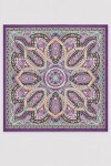 Desenli Fular Eşarp 90*90 MOR SARI LNW0003