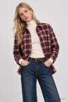 Ekose Desenli Dokuma Gömlek BORDO KEMİK LYY0153