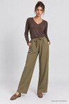 Geniş Paça Mevsimlik Gabardin Pantolon HAKİ LNZ0003
