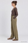 Geniş Paça Mevsimlik Gabardin Pantolon HAKİ LNZ0003