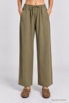 Geniş Paça Mevsimlik Gabardin Pantolon HAKİ LNZ0003