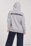 Kapüşonlu Baskılı Oversize Örme Sweatshirt GRİ MELANJ LRN0080