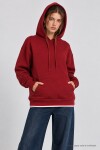 Kapüşonlu Oversize Şardonlu Örme Sweatshirt BORDO LEN0042