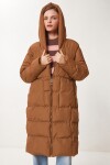 Kapüşonlu Oversize Uzun Şişme Kaban TABA LNT0001