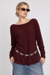 Kayık Yaka Mevsimlik Triko Kazak 4307 BORDO LKİ0065