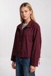 Kısa Poplin Trençkot BORDO LBY0069