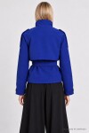 Kuşaklı Kısa Trençkot KOYU MAVİ LAZ0013