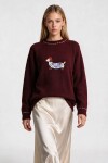 Nakış İşlemeli Oversize Triko Kazak BORDO LYY0150