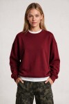 Oversize Şardonlu Basic Sweatshirt BORDO LRN0082