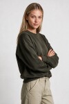 Oversize Şardonlu Basic Sweatshirt HAKİ LRN0082