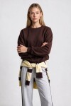Oversize Şardonlu Basic Sweatshirt KAHVERENGİ LRN0082