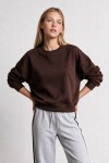 Oversize Şardonlu Basic Sweatshirt KAHVERENGİ LRN0082