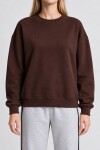 Oversize Şardonlu Basic Sweatshirt KAHVERENGİ LRN0082