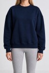 Oversize Şardonlu Basic Sweatshirt LACİVERT LRN0082