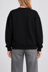 Oversize Şardonlu Basic Sweatshirt SİYAH LRN0082