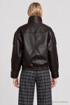 Suni Deri Biker Ceket KAHVERENGİ LAZ0022